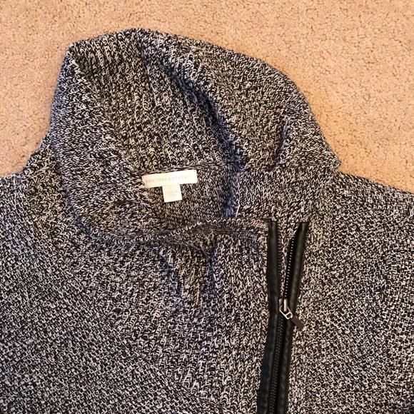 New York Company Knit Jacket Womens Size Large Black White Sweater Jacket - Picture 2 of 9